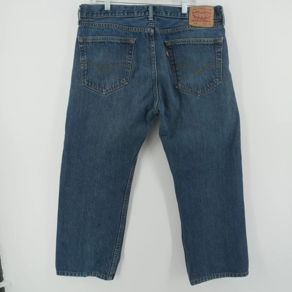 Levi's 505 Regular Fit Jeans Mens 36x26 Blue Straight Leg Denim 100% Cotton